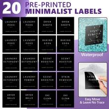 Clear Laundry Pods Storage Container, Clear Laundry Room Organization And Storage, Detergent Powder Container, With Black Lids & Labels - 黑色 - 查看 5