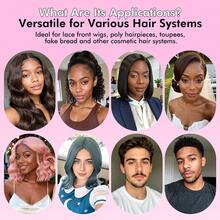 女士及女孩角色扮演假发套装，包含5件套假发胶水（38毫升+30毫升+0.56盎司）、防水蕾丝前假发胶水、工具和发蜡棒。套装包含：假发胶水*1/假发胶水卸除剂*1/发蜡棒*1/高清假发帽（38毫升+30毫升+0.56盎司+假发帽）。高清蕾丝假发套装，含蕾丝胶水和发蜡棒。 - Wig Glue Set - 查看 7