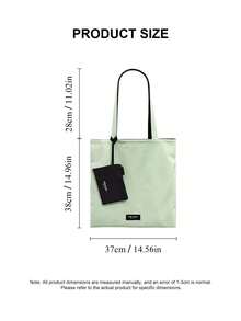 Prada 1 Set Of Green And Black Shoulder Bag, Cosmetic Bag, Canvas Tote Bag. Large Capacity Tote Bag With Card Holder. Suitable For Daily Use Or As Holiday Gift - Black and Green - View 3