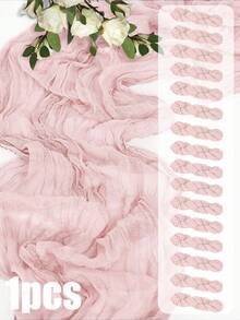 Bohemian Style Polyester Table Runner, Pleated Design, Solid Color Tablecloth, Holiday Table Decor Fabric Flag, Home Decor, Dining Table Decor, Room Decor, Wedding Decor - Multicolor - View 13
