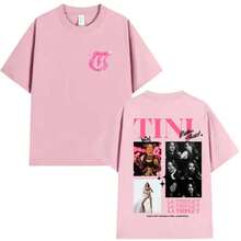 Singer TINI STOESSEL Futtura Tour Album 2026 Graphic T-Shirt Men Women Vintage Hip Hop Pop Oversized Cotton T-Shirts Streetwear - 黑色 - 查看 5