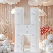Light Up Your Wedding! 1pc 3ft/91.5cm Illuminated Letter Light Sign, Party Photo Prop, Large 3D Letter Frame: 26 Letters & Symbols, Perfect For ONE/LOVE/MARRY ME/HBD & More Themes, Cool White Lighting Creates Party Atmosphere, Clip-On Design With Sturdy Stand - White - View 21