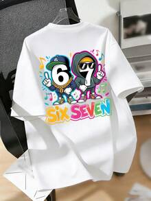 Tween Boy 67 & 67 Puzzle Design Print T-Shirt, Math Puzzle And Video Game Lover Graphic Tee - White - View 6