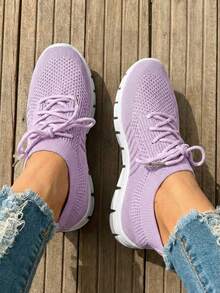 2026NEWLadies Multi-Color Casual Sports Shoes, Road Running Shoes, Breathable And Lightweight Mesh Sports Shoes,Women's Tennis Shoes: Zapatillas & Tenis Para Mujer Fashion Sneakers - Màu tím - Xem 1