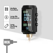 1pc, Neebol Tattoo Battery Power Supply With LED Digital Display, 1500mAh Lithium Battery Pack, 6 Hours Battery Life, RCA Connector, Rechargeable Cordless For Wireless Tattoo Pen, Rotary Tattoo Machine, Gift For Tattoo Beginners And Tattoo Artists, Essential Tattoo Supply - Black - View 6