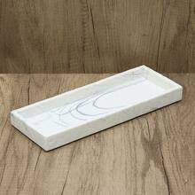 高级大理石外观浴室配件套装，包括洗发水、沐浴露、皂液器、牙刷架、肥皂盒、玻璃杯，可自由组合用于各种场景 - 白仿樹皮紋 - 查看 16