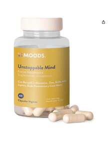 Moods | Nootropico para la Mente con Melena de León, Bacopin, L-Glutamina, Ácido Alfa Lipoico y Zinc - Suplemento natural para Concentracion, Memoria y Agilidad Mental - 60 Cápsulas Veganas - Unstoppable Mind - Amarillo Mostaza - Ver 6