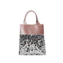 Fashionable Party Style Women's Handbag, Silver Sequins Paired With Pink, Sweet Style Tote Bag, Suitable For Attending Gatherings And Parties - Pink - View 9