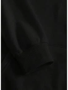 Envío dentro del país, entrega al día siguiente. Sudadera con capucha para hombres, diseño de estampado moderno, apta para primavera y otoño, estilo deportivo y casual, corte amplio y versátil, sudadera con capucha. - Negro - Ver 3