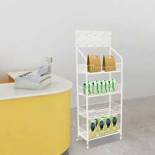 SanBouSi 4 Tier Retail Display Rack Stand Snack Candy Display Organizer Snack Rack Basket Stand Cart - White - View 6