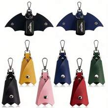 Bat Shaped Creative Key Pouch Compact PU Leather Key Holder Fashionable Key Chain Wallet Suitable For Men And Women Car Accessories For Women Wallet Mini Wallet Purse Wallet Small Wallet Mothers Day Gift Cruise Essential - Multicolor - View 2
