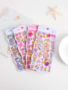 3D Embossed Crystal Stickers, Cute Crystal Stickers, Suitable For Decorating Luggage, Phones And Laptops. Adorable Cartoon Crystal Jelly Decorative Stickers, Anime Peripheral Decorative Stickers, Children's Reward Stickers, Holiday Gifts, And Gifts For Friends. - Multicolor - View 2