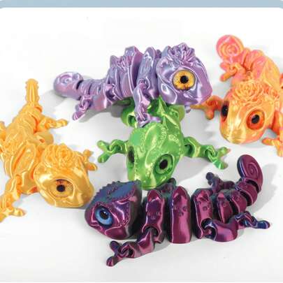 3D Realistic Chameleon Eye Decor, Jewelry Model, Creative Movable Joint Collectible Gift, Suitable Desk Toy For Teenagers