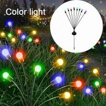 户外防水太阳能灯，摇曳式太阳能花园灯，萤火虫灯，装饰性户外灯，庭院灯，适用于小路和栅栏的跳舞萤火虫灯（暖白光，4 件装） - 螢火蟲 - 查看 4