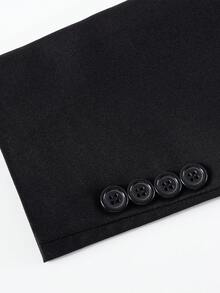 Single Men's Suit Jacket, Formal Business Attire, Valentine's Day Gift, Matching Family Outfits, Couple Outfits, Suitable For Weddings, Everyday Commuting, Meetings, And Formal Wear. Black Jacket, Long Sleeves, Unlined, Suitable For Spring And Autumn, Loose Fit, Casual Style, Single Button. - 黑色 - 查看 6