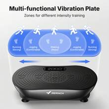 MERACH Vibration Plate Exercise Machine, Vibrating Platform For Lymphatic Drainage Weight Loss Muscle Activation, Full Body Home Exercise Equipment With LED Touch Screen Bluetooth Pull Cord - UK Plug(220-240V) - View 3