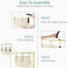 Double-Decker Bed Storage Bag, Hanging Bed Storage Bag, 8-Compartment Storage Bag, Suitable For Student Dormitories, Hospital Beds, Crib Rails, Hanging Bed Storage Bag, Multi-Compartment Hanging Bed Storage Bag, Hanging Storage Bag For Bunk Beds In Student Dormitories, Bed Storage Bag - Grey - View 7