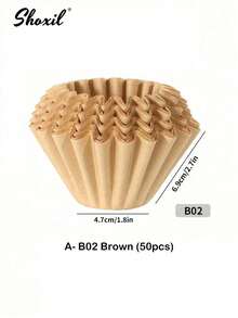 shoxil 50/100pcs Coffee Filter, V-Shaped Coffee Filter Paper, Coffee Paper Filter, Disposable Coffee Tea Filters,Brown Fan-Shaped Coffee Filter Paper, Coffee Filter, V-Shaped Coffee Filter Paper, Coffee Paper Filter, Disposable Coffee Tea Filters For Pour Over And Drip Coffee Makerfor Pour Over And Drip Coffee Maker - Coffee Filter Paper - View 15