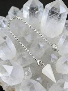 1/3/6/10pcs Natural Quartz Spiritual Healing , Used For Spiritual Divination, Cone-Shaped Quartz Crystal Necklace Jewelry - Multicolor - View 18