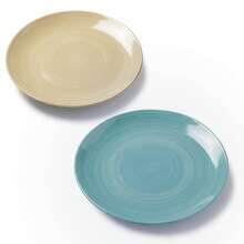 2pcs 7.5 Inch Ceramic Plates, Japanese Rustic Style Dual-Color Options (Light Yellow/Light Blue), Handmade Spiral Texture, Rounded Edge Design, Microwave/Dishwasher/Oven , Easy To Clean And Scratch-Resistant, Suitable For Serving Steak, Pasta, Salad And Breakfast, Ideal For Wabi-Sabi Home Decor, Japanese-Style Light Meals, Daily Dining And Snack Parties - Multicolor - View 10