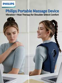 PHILIPS 飞利浦一体式颈背按摩器，矫正驼背姿势，缓解肌肉紧张，肩颈热疗，振动6点按摩，是送给朋友和男友的完美礼物，型号PPM5601B，适合父母/朋友/女性使用。 - 彩色 - 查看 2