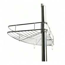 Bathroom Corner Shelf Telescopic Shower Caddy Floor Ceiling 4 Trays Storage - Multicolor - View 4