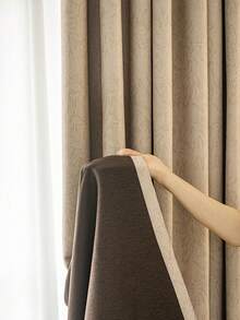 1件，法式提花印花树叶遮光卧室窗帘，客厅高端轻奢复古窗帘装饰 - 駝色 - 查看 16