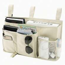 Double-Decker Bed Storage Bag, Hanging Bed Storage Bag, 8-Compartment Storage Bag, Suitable For Student Dormitories, Hospital Beds, Crib Rails, Hanging Bed Storage Bag, Multi-Compartment Hanging Bed Storage Bag, Hanging Storage Bag For Bunk Beds In Student Dormitories, Bed Storage Bag - Grey - View 2