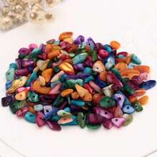 1 pieza Hebra de cuentas de piedra de concha de colores de 8X5mm, cuentas sueltas de estilo hawaiano de playa de verano para pulsera, collar, accesorios de llavero DIY hechos a mano - Conchas y grava - Ver 8