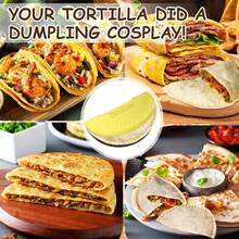 8-Inch Tortilla Sealer, Tortilla Pressing Tool, Adjustable Mexican Tortilla Compressor, Suitable For 8-Inch Wraps, Flip-Top Tortilla Machine For Tortillas, Sandwiches, And Wraps - Yellow - View 5