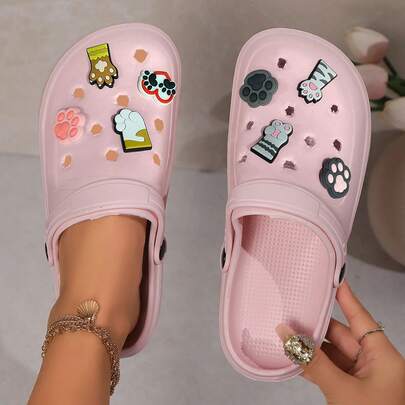 New Women's Casual Sandals For Spring And Summer, Handmade DIY Cute Accessories, Hole Shoes, Summer Multicolored Optional Breathable And Comfortable Soft Soled Slippers, Essential For Beach And Outdoor Vacations, Suitable For All Seasons