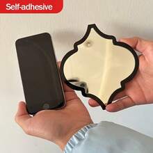 1 Set Large Moroccan Style Art Decorative Mirror | Classic Black Design, Wall-Mounted, Suitable For Bathroom, Living Room, Hallway, Ideal For Home Decor/Valentine's Day Creative Gift, Plastic Frame - 12pcs - View 5