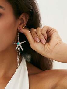 2件套波西米亚海洋主题海星、贝壳、扇贝流苏耳环套装，奢华优雅百搭饰品，适合日常、节日、派对、海滩度假佩戴 - 耳飾 - 查看 8