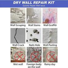 1 Count Drywall Patch Repair Kit With Scraper & Sandpaper, Multi-Functional Quick-Drying Wall Repair Paste, Adhesive, Heavy Duty, Concrete Sealant Waterproof, Self Adhesive,250g Wall Mending Agent - Set - View 5