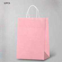 50pcs Kraft Paper Gift Bags, Kraft Paper Drawstring Bags - 21 X 11 X 27 Cm With Handles - Gift Bags -- Suitable For Birthday, Wedding, Christmas And Party Celebrations - Multicolor - View 17