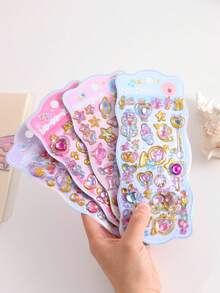 3D Embossed Crystal Stickers, Cute Crystal Stickers, Suitable For Decorating Luggage, Phones And Laptops. Adorable Cartoon Crystal Jelly Decorative Stickers, Anime Peripheral Decorative Stickers, Children's Reward Stickers, Holiday Gifts, And Gifts For Friends. - Multicolor - View 1