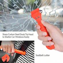 4PCS Emergency Car Safety Escape Hammer SeatBelt Cutter Tool Window Glass Breaker - A - View 6