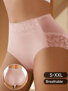 4 Pieces Of Women's Triangle Panties, Lace Splicing Design, Comfortable And Skin-Friendly, Breathable, Mid-Rise, Gentle Elasticity - 彩色 - 查看 2