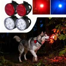 Collar portátil para mascotas, luz Led recargable, 4 engranajes para , caminata nocturna al aire libre, arnés antipérdida para perros, accesorios de correa DKTX - Azul M - Ver 2