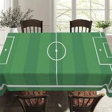 1 pieza Mantel con diseño de campo de fútbol para fiesta temática de fútbol, adecuado para aficionados viendo el partido, picnic, decoración de mesa de comedor en múltiples escenarios, hecho de poliéster, se puede usar en interiores y exteriores, decoración del hogar - Multicolor - Ver 6