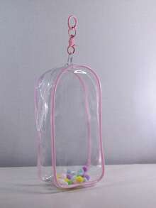 1pc Transparent Display Bag For Labubu, Single Piece 1 Transparent Display Bag, Suitable For Labubu, Square Blind Box Hanging Bag, With Waterproof And Dust-Proof Multi-Functional Characteristics, Very Suitable For Storing Dolls And Small Accessories - Multicolor - View 13