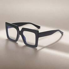Y2K  Versatile Fashion Glasses, Ultra-Light Simple Retro Classic Design, Suitable For Parties, Shopping, Daily Casual Wear, Great Gift Choice - 黑框白平面 - 查看 2