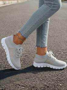 2026NEWLadies Multi-Color Casual Sports Shoes, Road Running Shoes, Breathable And Lightweight Mesh Sports Shoes,Women's Tennis Shoes: Zapatillas & Tenis Para Mujer Fashion Sneakers - Xám - Xem 3