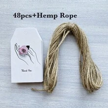 12/24/48pcs Thank You Gift Tags With Jute Twine - Elegant Minimalist Line Art Design, Hands Holding Pink Rose, Multiple Colors Available, Suitable For Birthday, Wedding, School Events, Gifting To Friends, Coworkers, Couples, Family | Floral Gift Tags | Durable Paper Tags, Cute Gift Tags - Multicolor - View 10