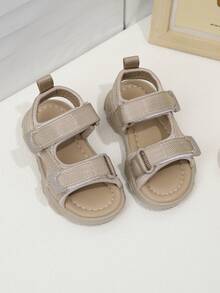 1 Pair Kids' Sports Sandals, Outdoor Beach Sandals, Soft Sole Fashionable Boys' Sandals - Khaki - View 3