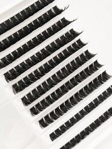 160D/80D 10-Row Volumizing Eyelash Extension Set, Thick And Dense Cluster Eyelash Extensions, Single Eyelash, Faux Mink Eyelash Cluster, D-Curl, Multiple Lengths, Eyelash Extension, Significant Eyelash Extension, Eyelash Cluster, Single Eyelash, False Eyelashes - D - View 7