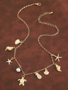Decoración de lujo retro versátil y casual de estilo bohemio con conchas marinas y estrellas de mar - Dorado - Ver 4