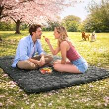 Trintion Thick Inflatable Camping Mat, Outdoor Moisture-Proof Mattress, Portable Picnic Mat, Park Camping Nap Mat, Foldable Design, Comfortable And Durable - Grey - View 7