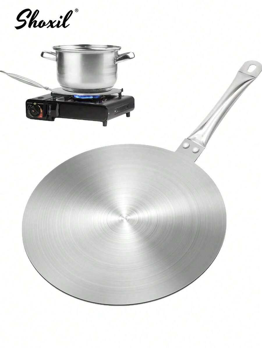 shoxil 1pc Heat Conduction Plate, Suitable For Induction Cooktop, Gas Stove, Moka Pot, Small Saucepan, Stainless Steel Pot, Ceramic Casserole. Quickly Thaws Meat, Concentrates Heat, Anti-Slip, Suitable For Kitchen & Home - Heat Plate - View 1