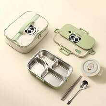 1pc 1500ml 4/5 Grids 304 Stainless Steel Lunch Box With Cute Capybara Pattern, Portable Large Capacity Bento Box With Tableware & Soup Bowl, Thermal Insulated Lunch Container, Leak-Proof Fruit Salad Food Storage Container, Dishwasher & Microwave Allowable, Suitable For Student And Adult Use In Home, School, Office, Outdoor Camping, Picnic, Travel, Back To School - Multicolor - View 21